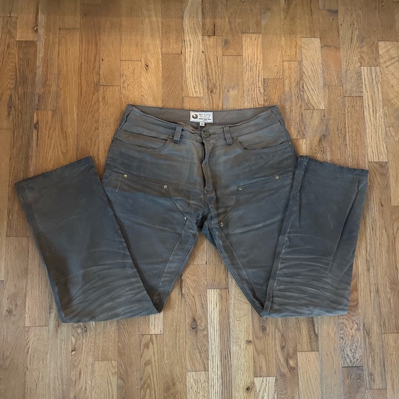 Red Clouds Collective - GN.01 WAXED CANVAS FITTED WORK PANT - HAVANA - Picture 1 of 6